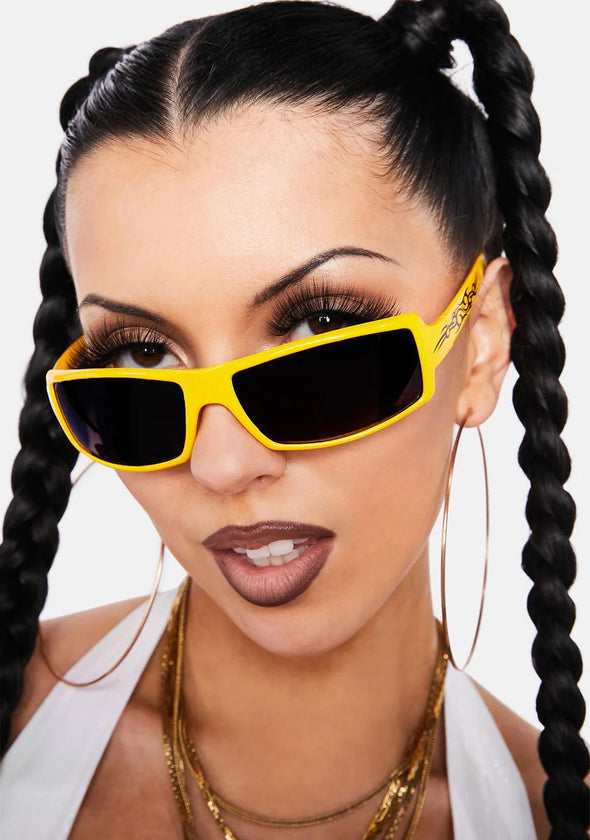Good Times Eyewear Buckle Hinge Sunglasses - Black – Dolls Kill
